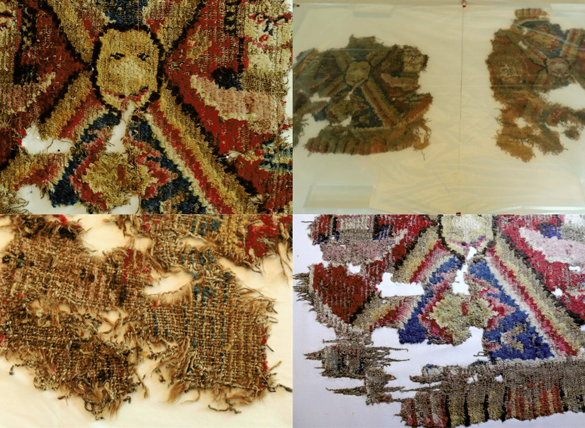 Mounting and display of “The Exile Carpet” Two fragments depicting the Flight of Mary Magdalene