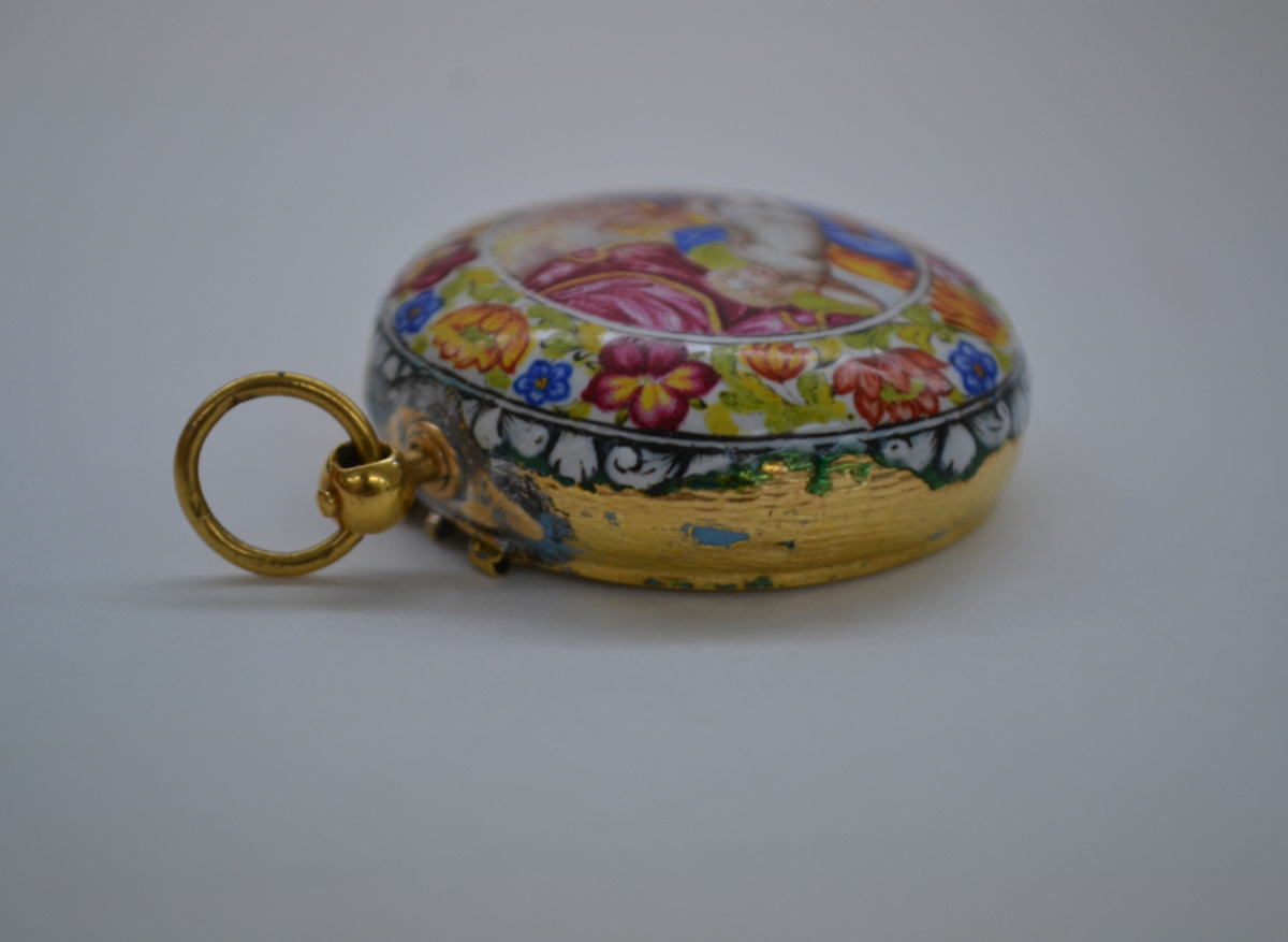 Mid 17th century Swiss gold and enamel pocket watch before