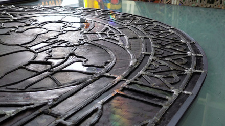 New commission casting a rainbow onto conserved glass - Orla Perdue, Rainbow Glass Studios (1) - SMALL.jpg