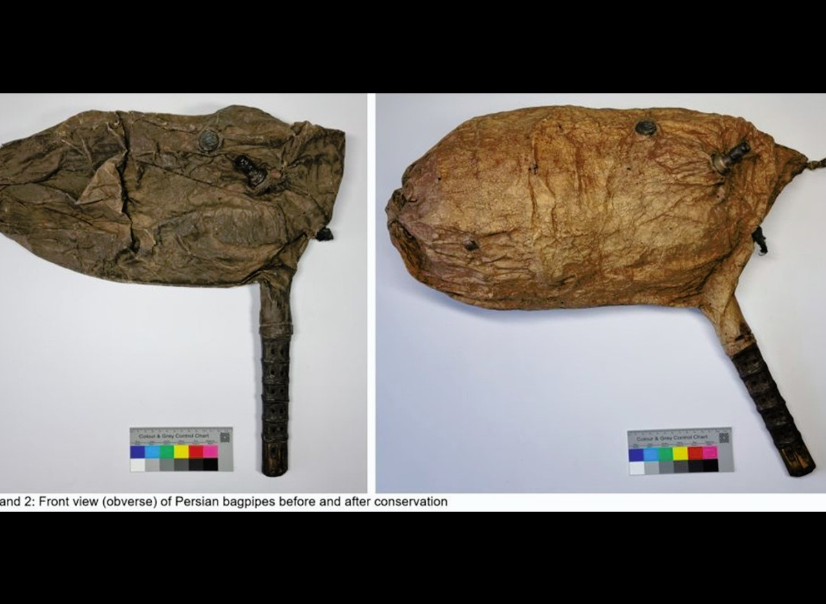 Conservation and reshaping of Persian bagpipes