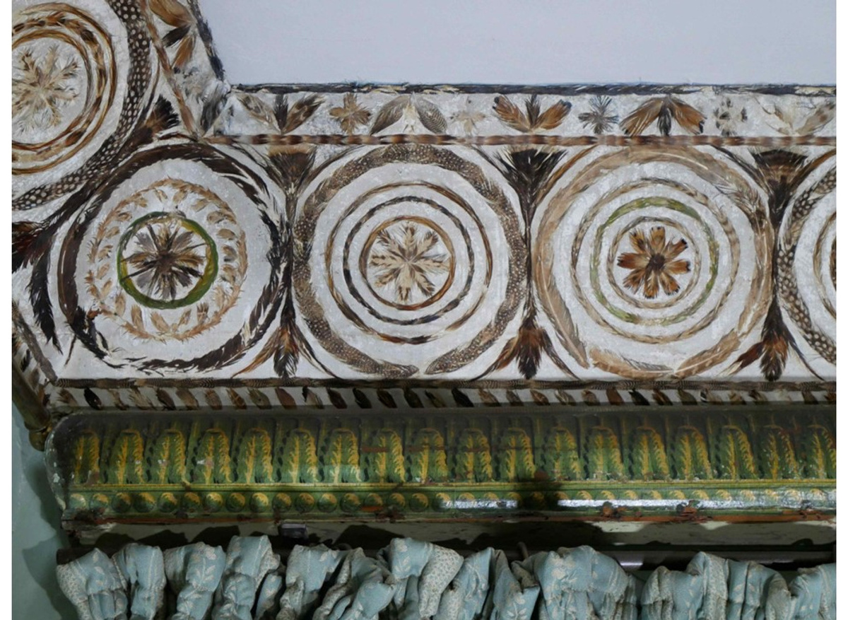 A small section of the coving feather frieze in the drawing room.