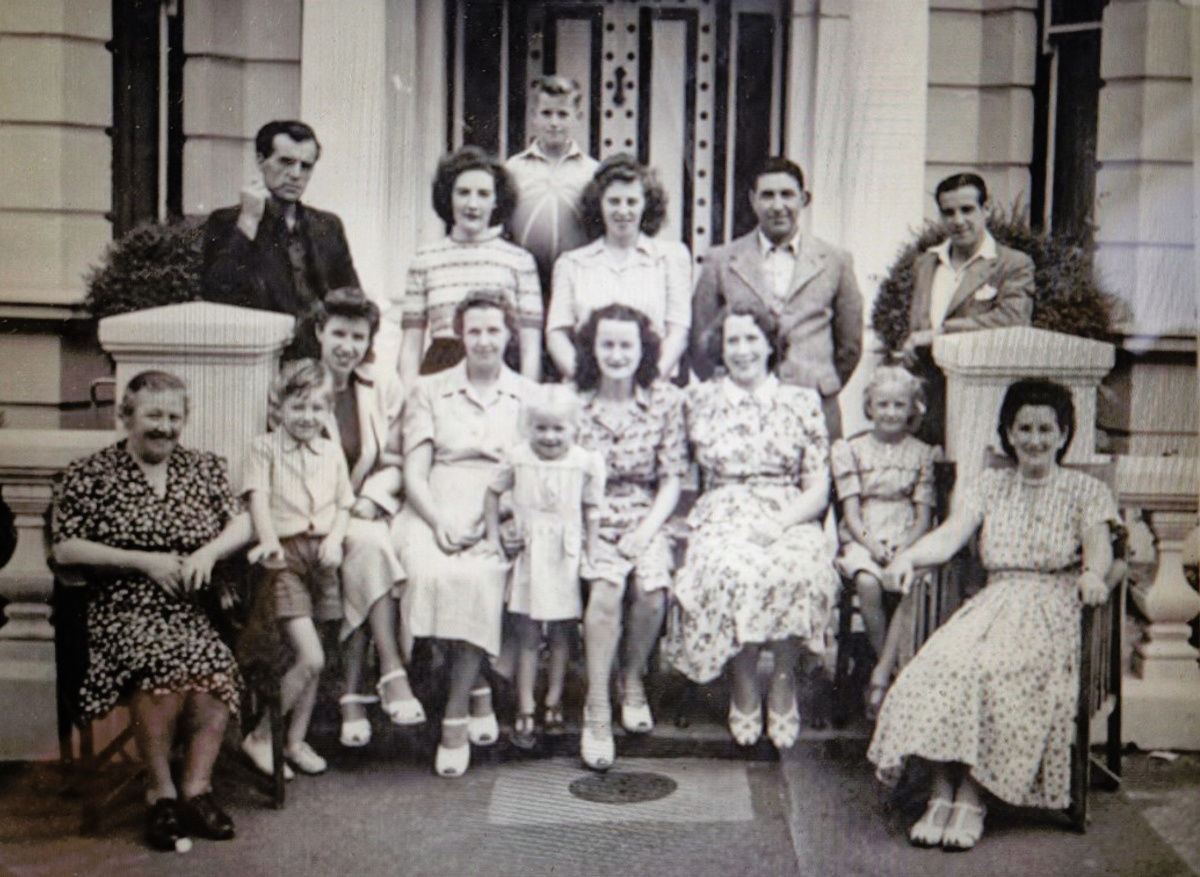 Family photograph – Detail of 1950s colour scheme on front door
