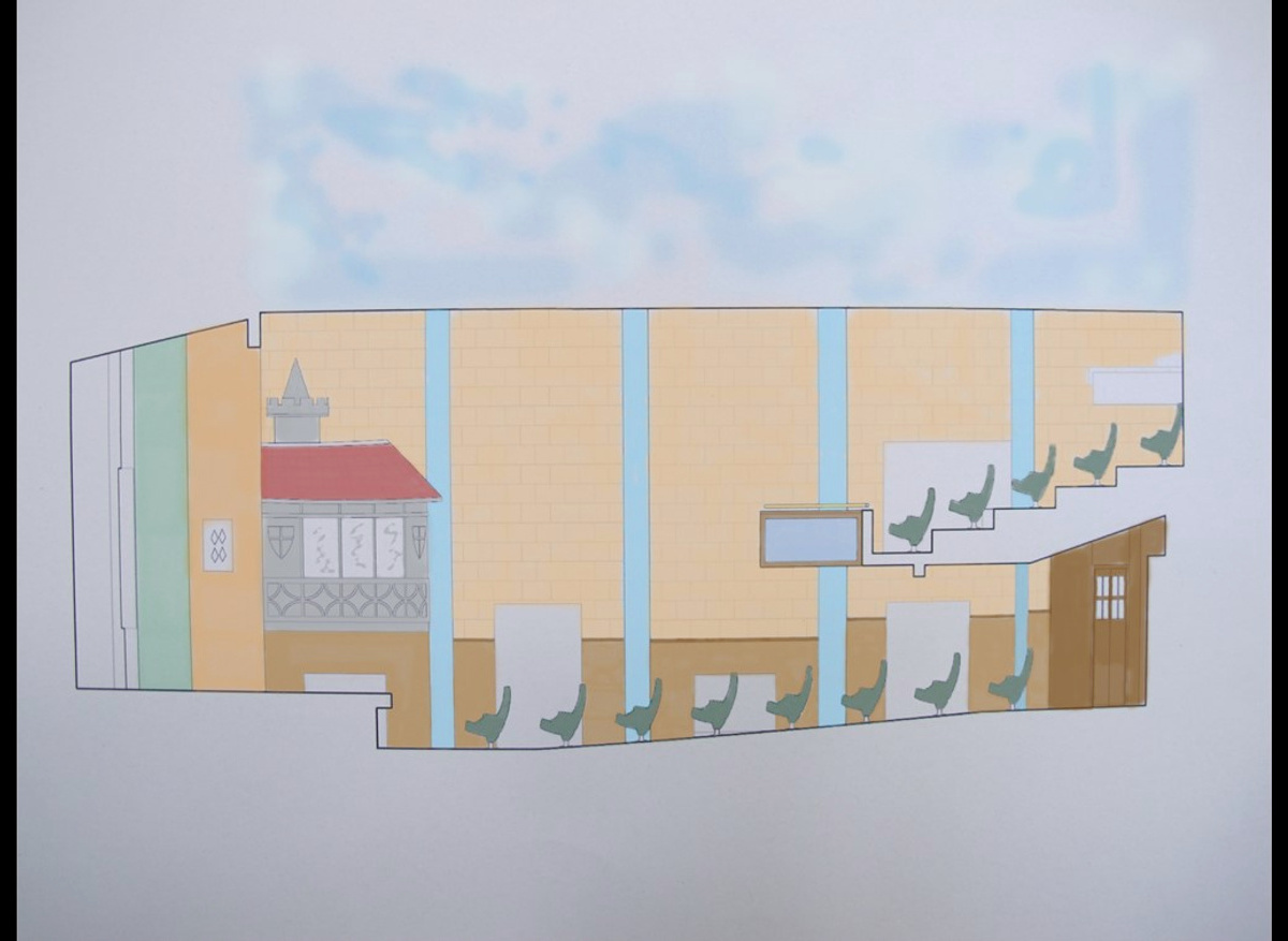 Photoshop recreation of early cinema scheme