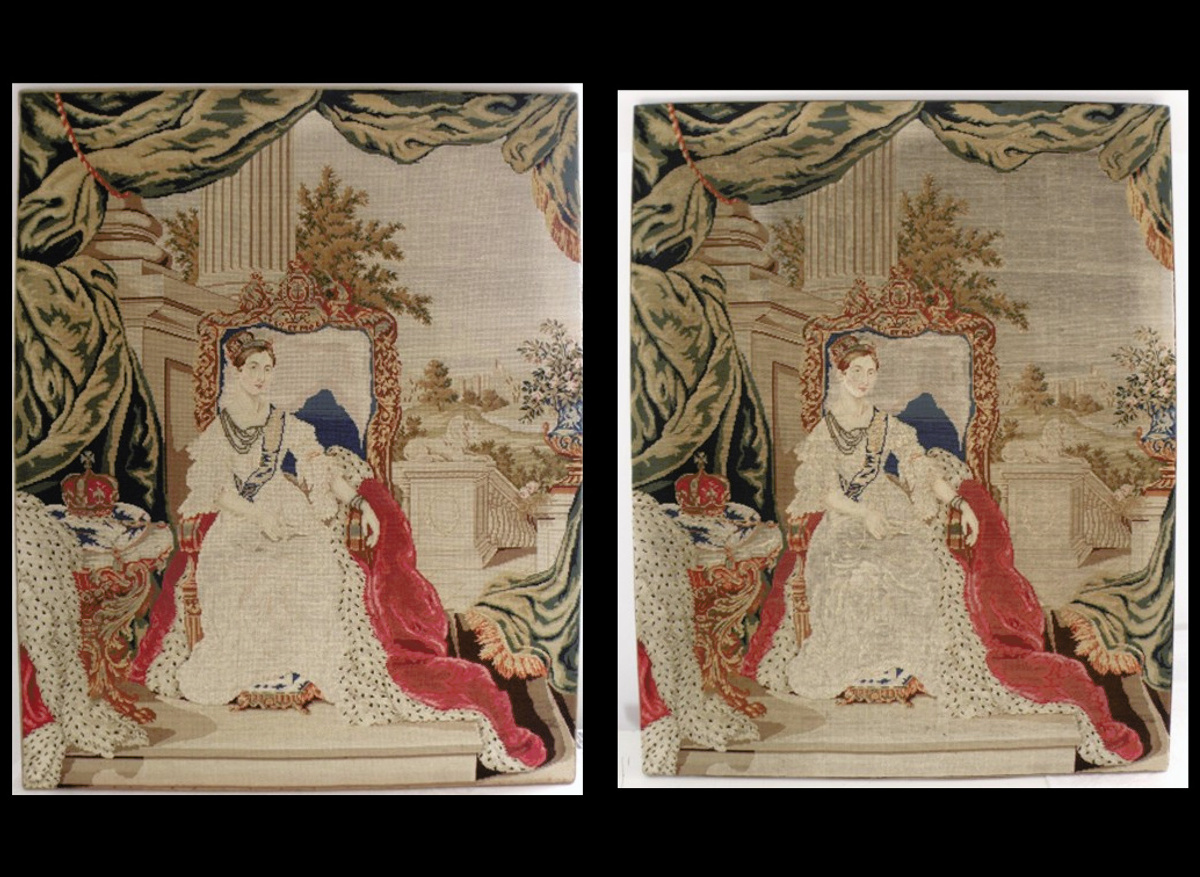 “Queen Victoria”needlework picture