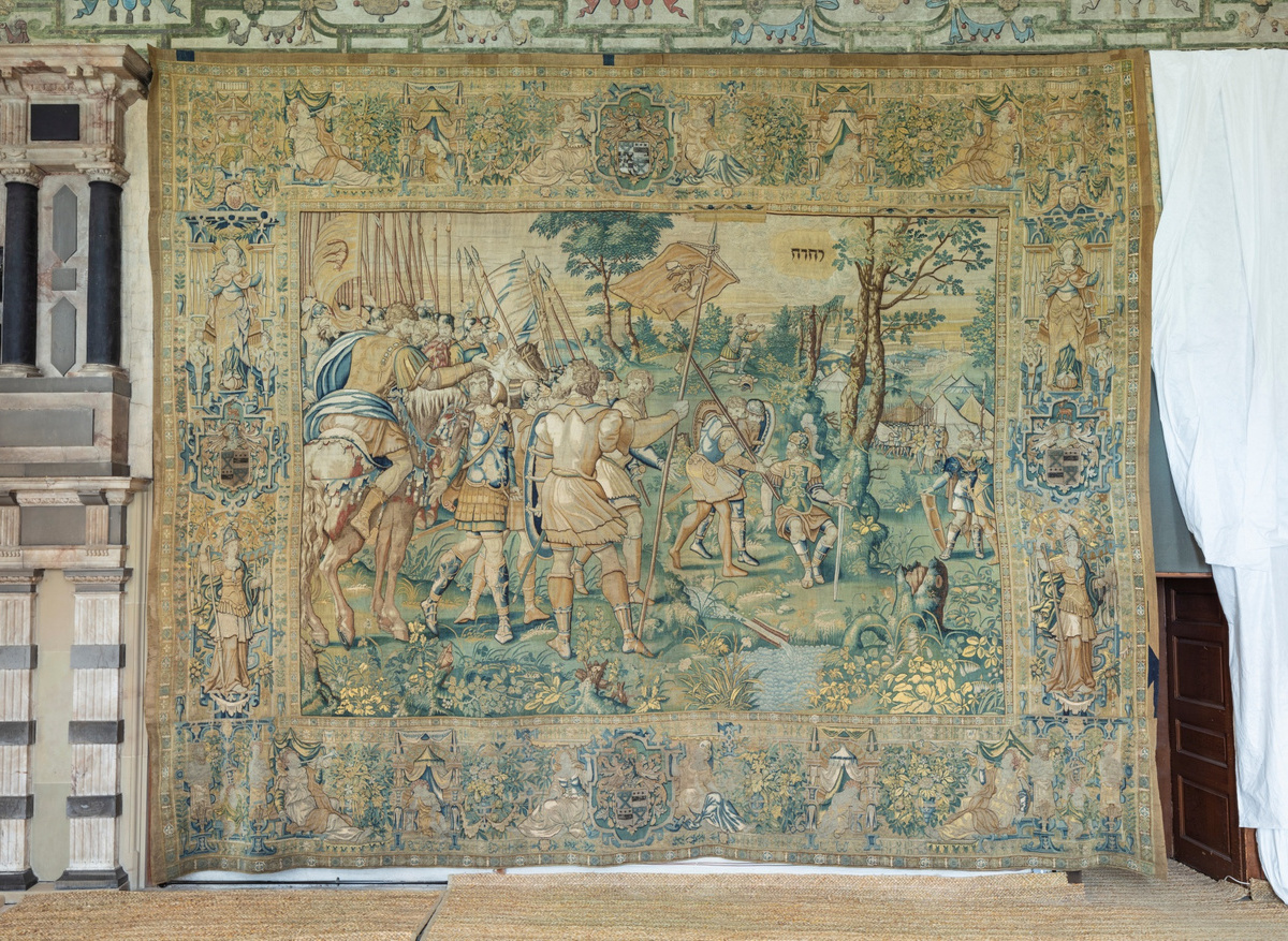 AFTER - the finished and final 13th Gideon tapestry hanging in situ in the Long Gallery 