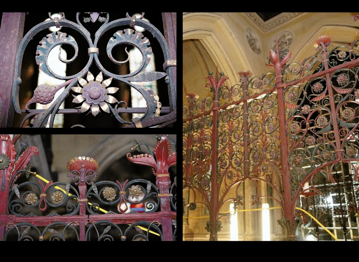 Daylesford Church painted iron transept screens