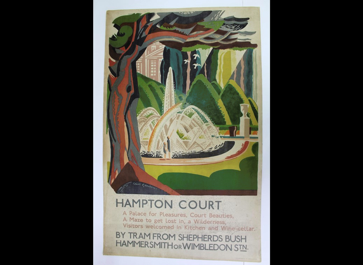 Hampton Court Travel Poster – Recto After Conservation Treatment