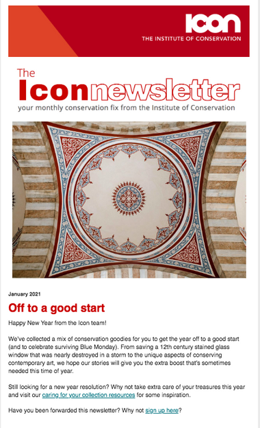 Cover of January newsletter