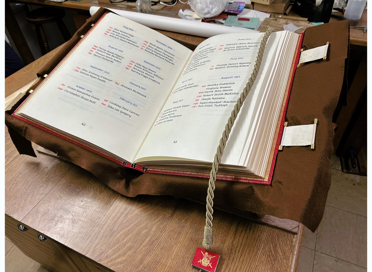 Working out angles and dimensions for cradles. The clasps have the uncovered vellum/brass crossovers