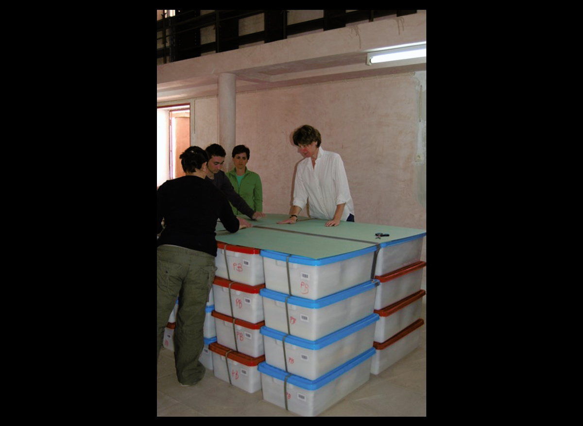 Caroline Bendix packing up the library at St. Catherine’s Monastery, Mount Sinai