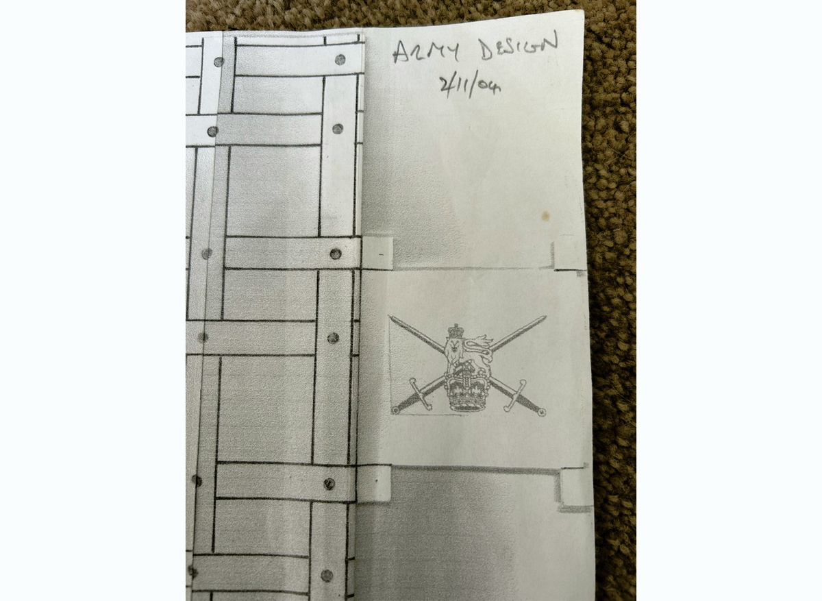 Close up of design showing the date!