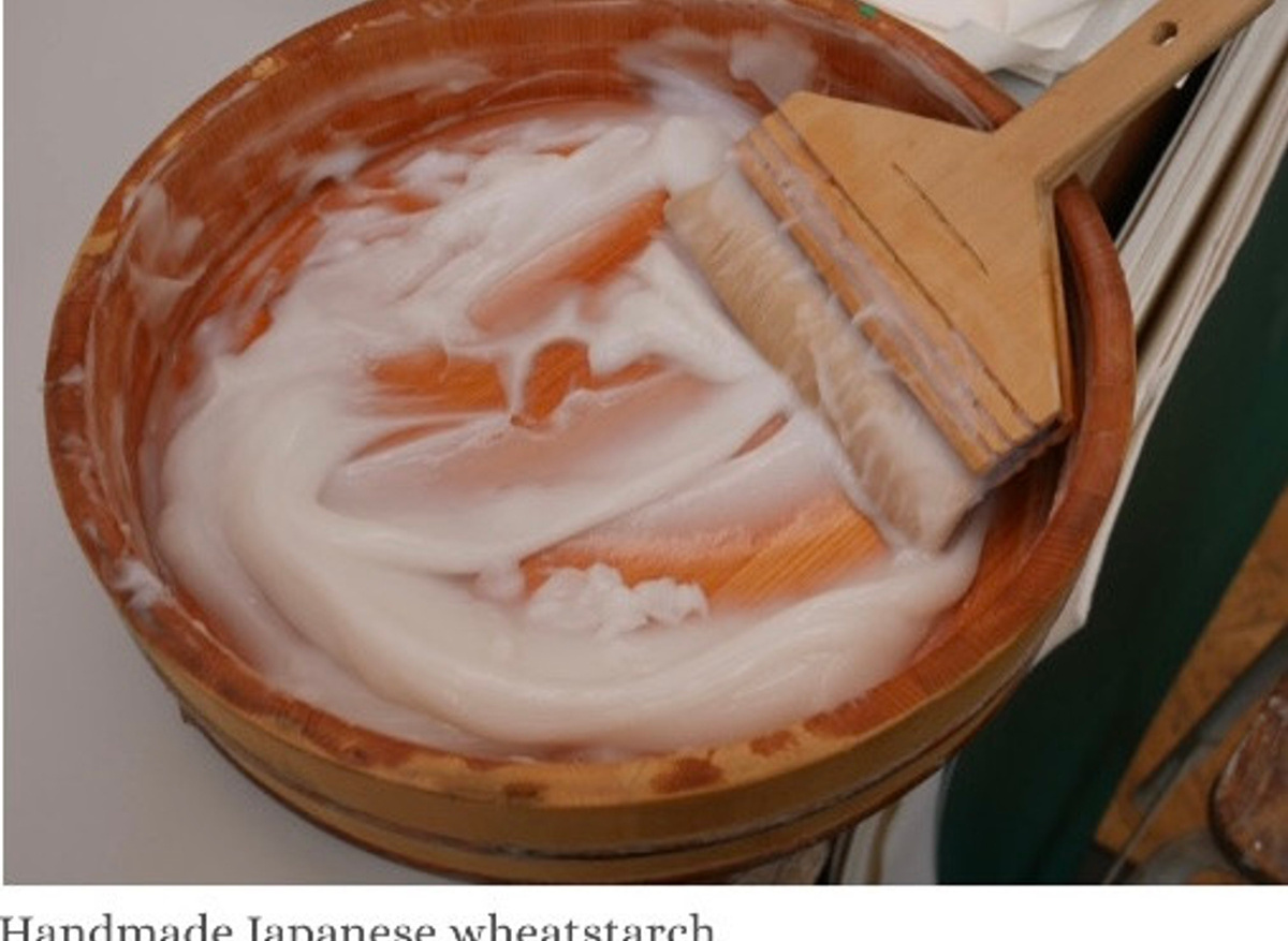 Handmade Japanese wheatstarch paste used in conservation