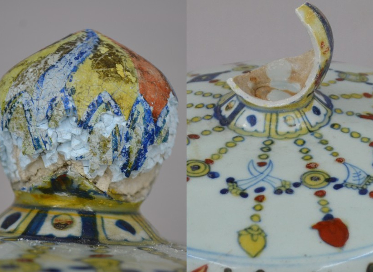 A pair of wucai ‘fish’ jars and covers, Marks and period of Jiajing