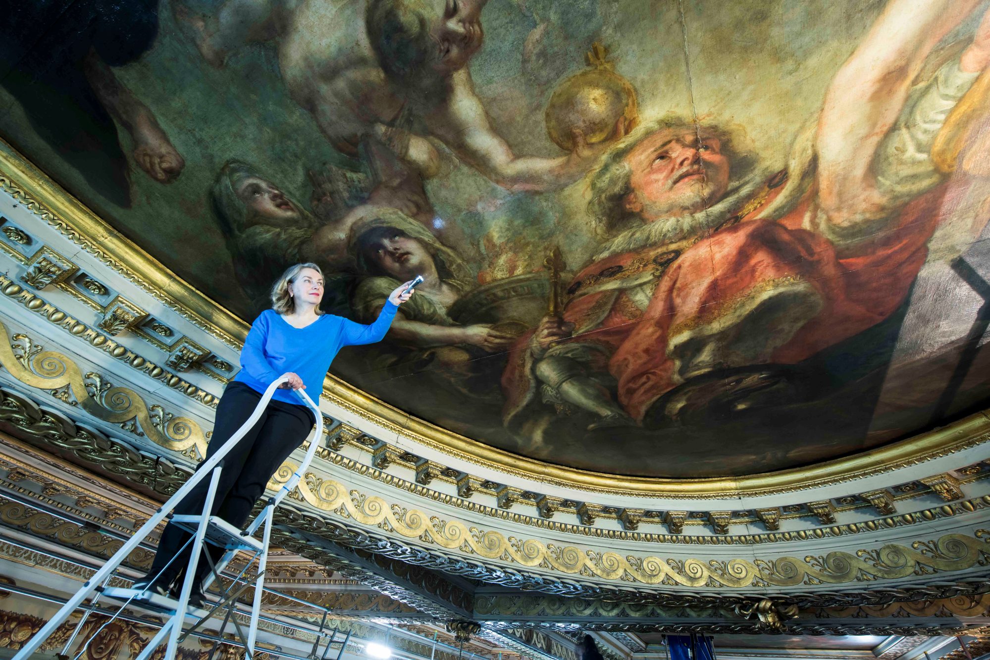 Kate Frame at HRP with Rubens mural wall painting credit HRP.jpg