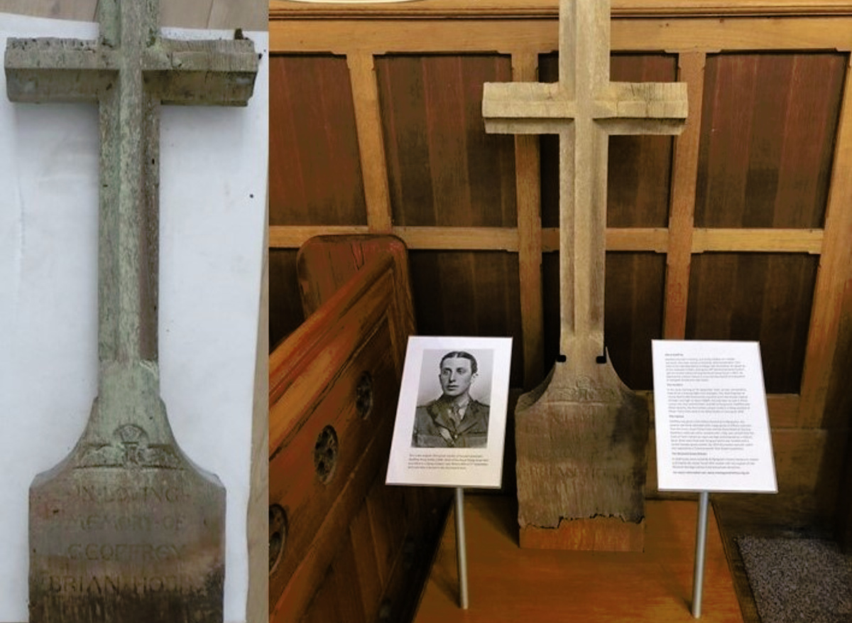Conservation of WWI RFC wooden memorial cross for redisplay, St. Margaret’s Church, Cliffe, 2020