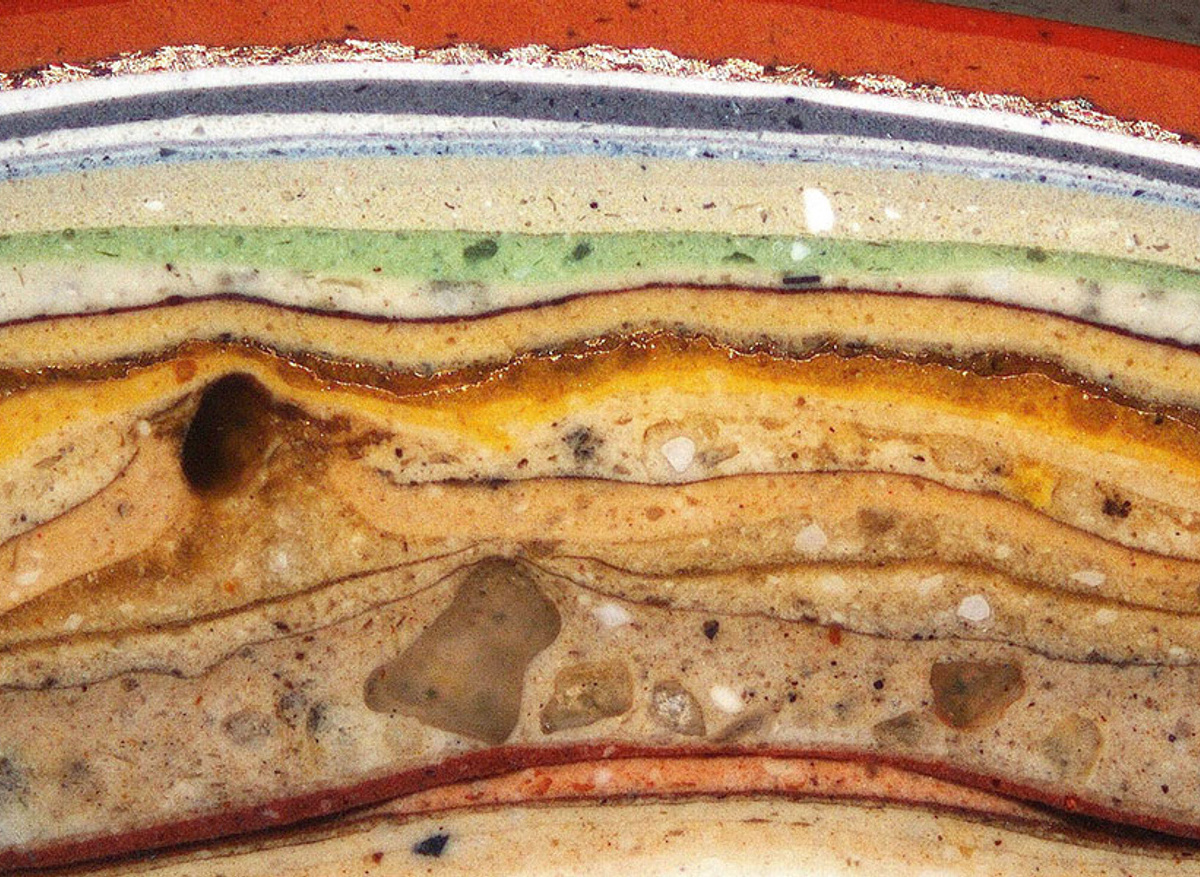 Paint sample in cross-section
