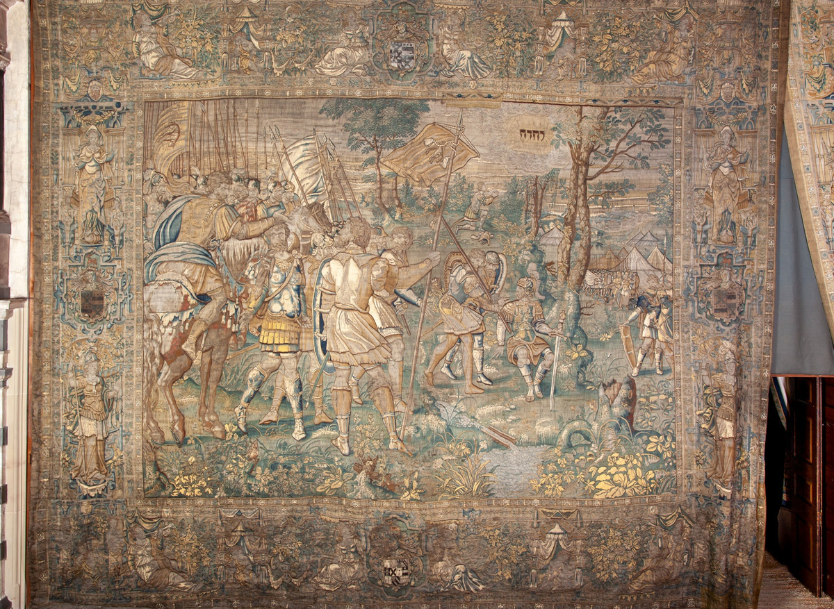BEFORE - The 13th and final tapestry in situ before conservation