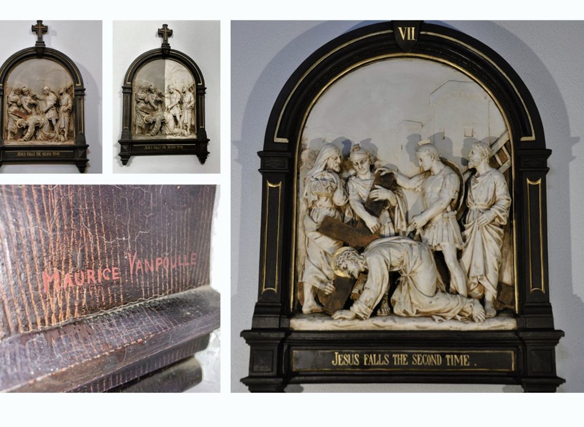 Plaster-cast stations of the Cross – St Paul’s church – Haywards Heath – West Sussex