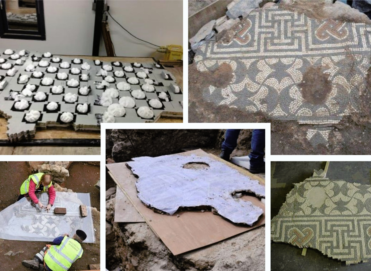 Lifting and re-backing Roman mosaics from Leicester