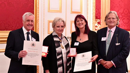 Plowden Medal Winners 2021 with RWHA President Pamela Harper and Chairman of Plowden Medal Committee Nick Farrow 2.jpg