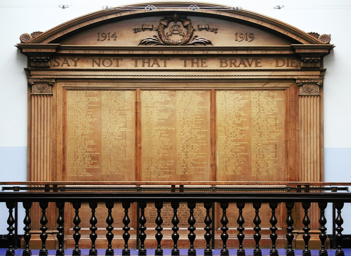 War Memorial at The Glasgow Academy – after conservation