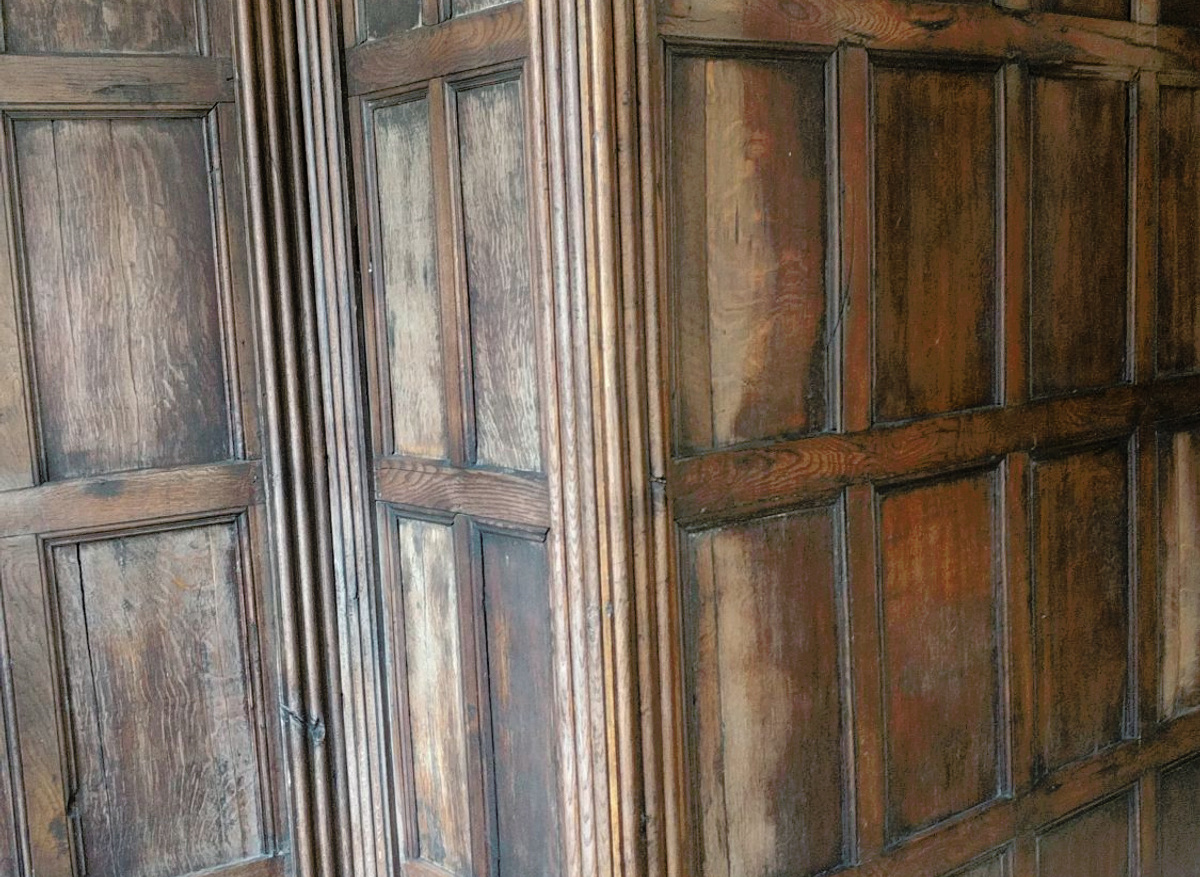 Panelling detail, before conservation, Bessie Surtees House, Newcastle-upon-Tyne, Historic England