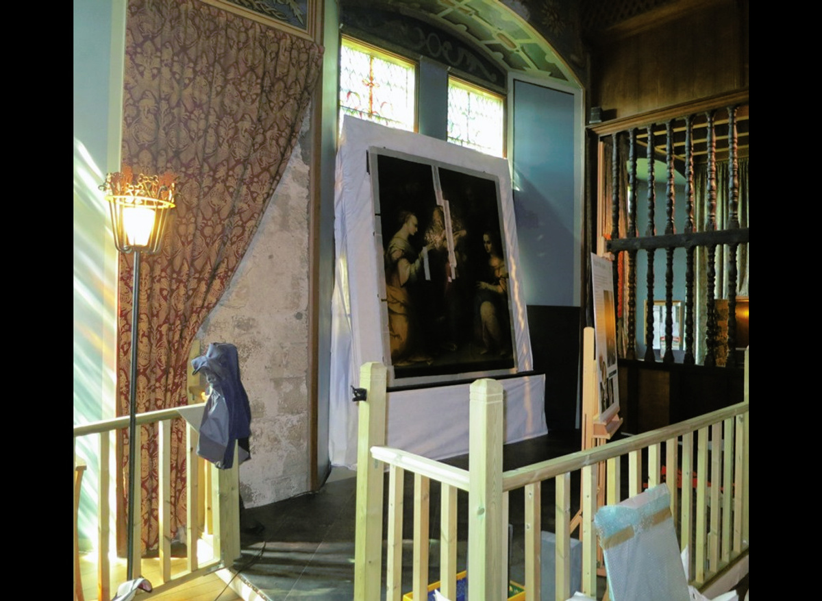 On site working in NTS property Falkland Palace, Fife