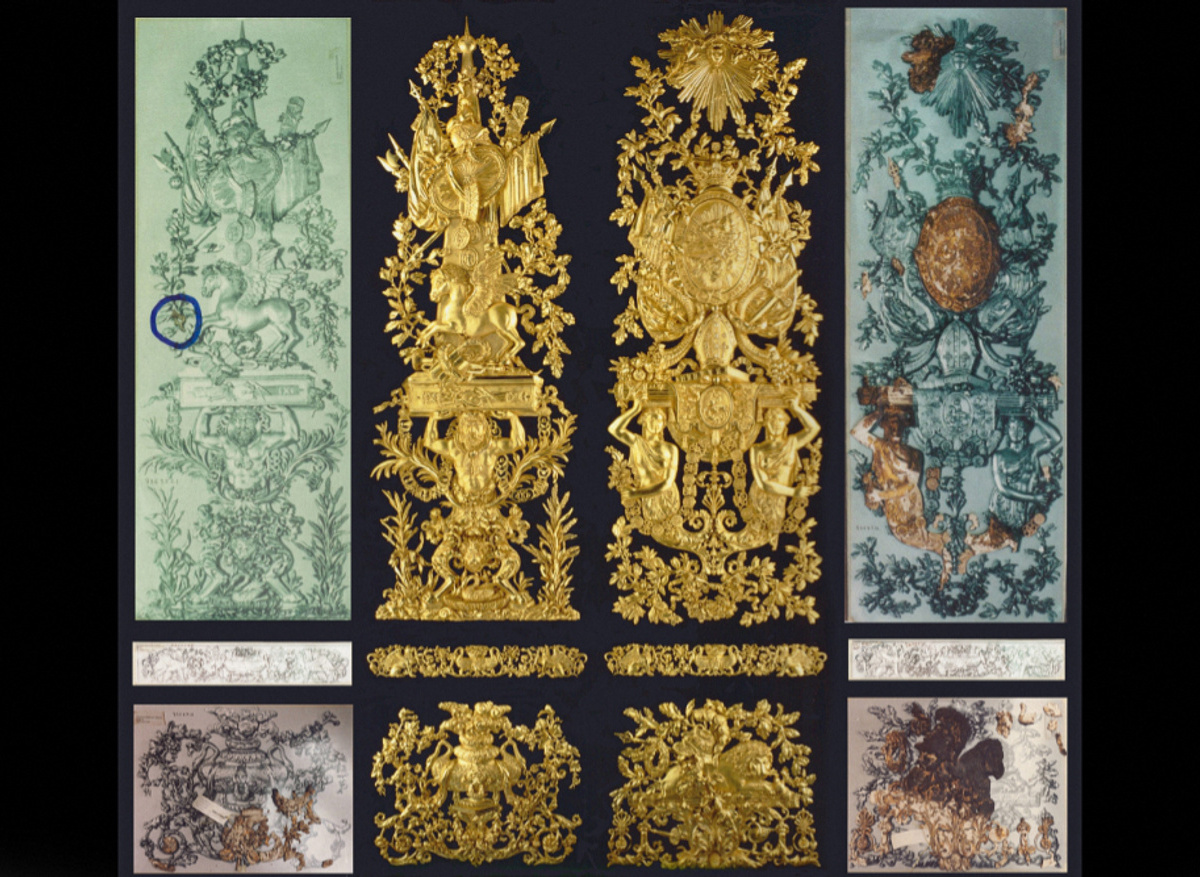 Windsor Castle Fire Restoration, carvings from Door A