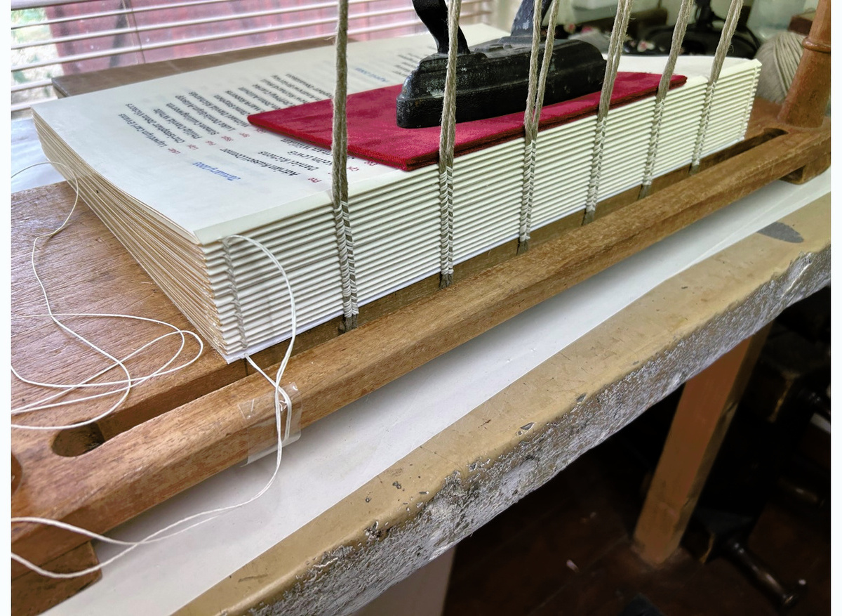  Sewing on double cords