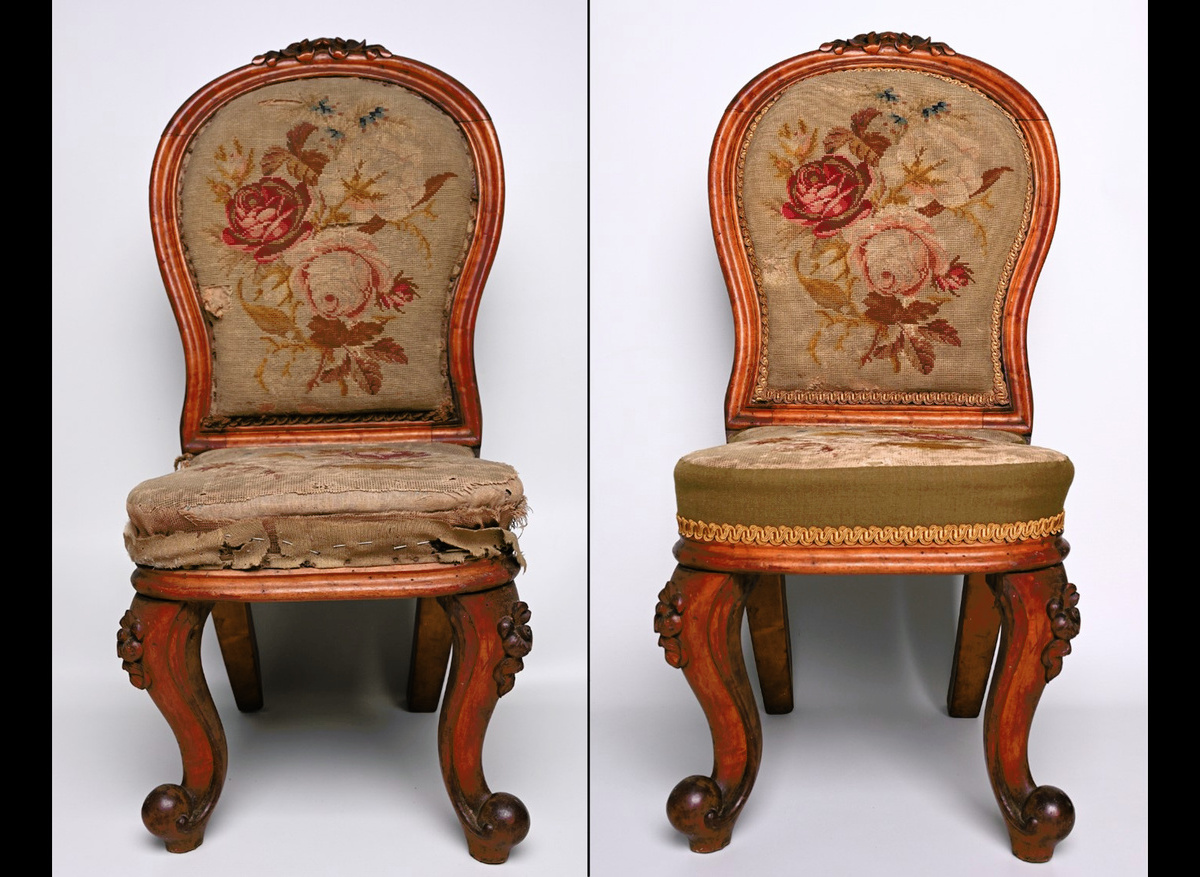 19th Century Chair Before and After Treatment