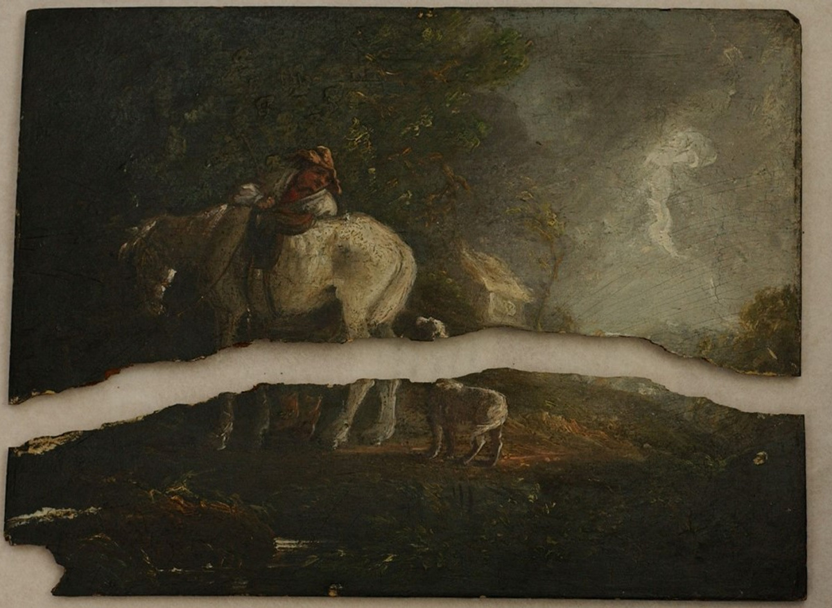 Painted panel before treatment