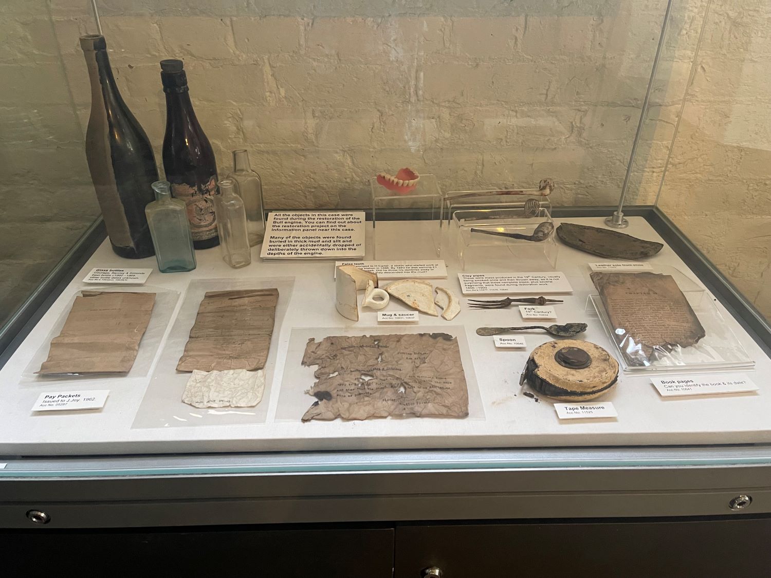 A display of historic objects found in the stomach of the Bull engine during restoration CREDIT Emma Jhita 1.jpg