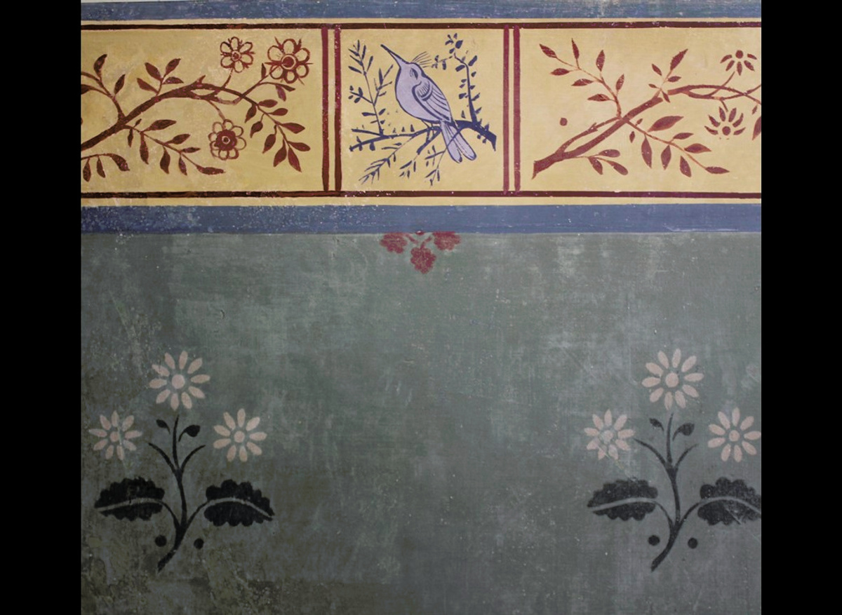 A section of the St Edwards painted scheme after conservation