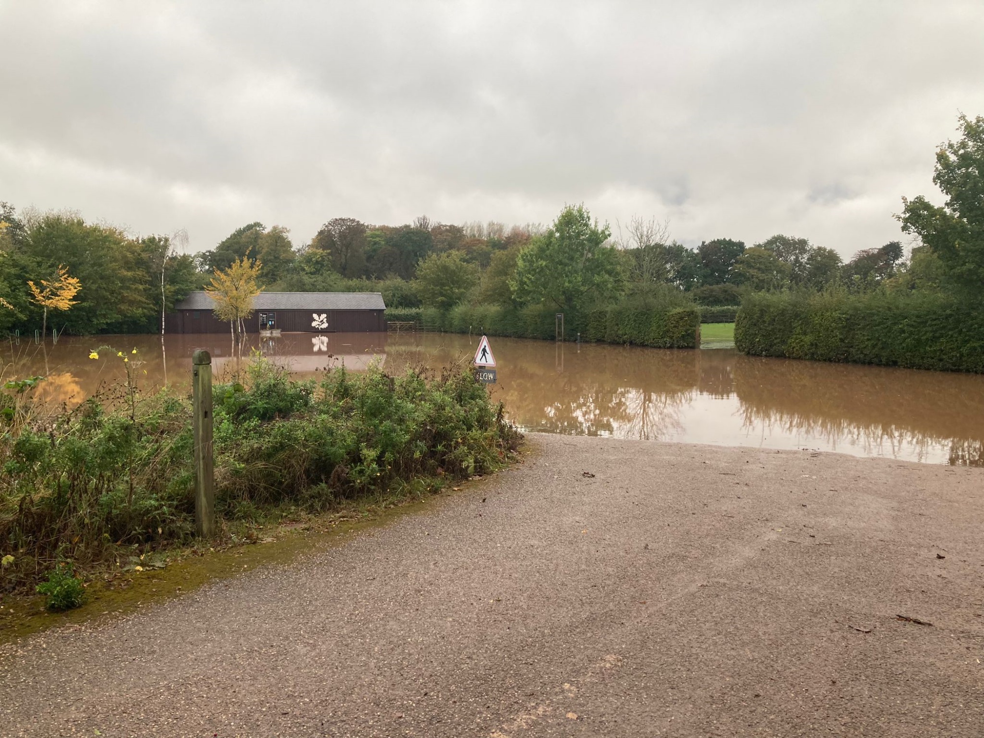 Car park flooding The Workhouse and Infirmary, Southwell, Derbyshire. (C) National Trust.jpg