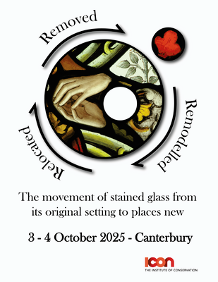 2. Banner image artwork - Removed, Remodelled, Relocated The movement of stained glass from its original setting to places new.  .png 1