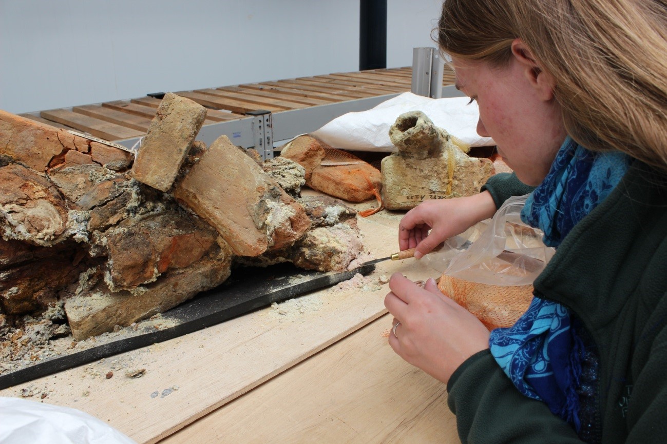 Rebecca Grethe working on the Mary Rose bricks – Copyright of The Mary Rose Trust.jpg