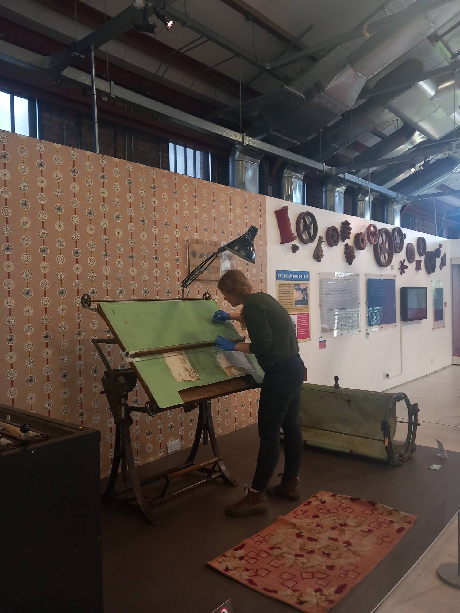 Onsite Conservation – cleaning the vinyl board covering of the Drafting Table, Summerlee Museum of Scottish Industrial Life  2.jpg