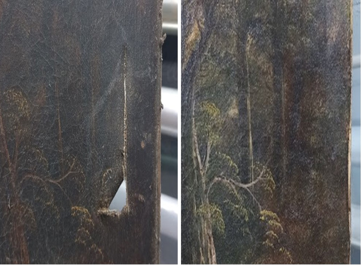 Canvas tear treatment