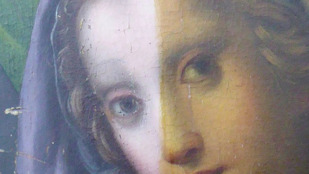1-‘The Madonna and Child, with Infant Saint John’, during varnish removal.JPG