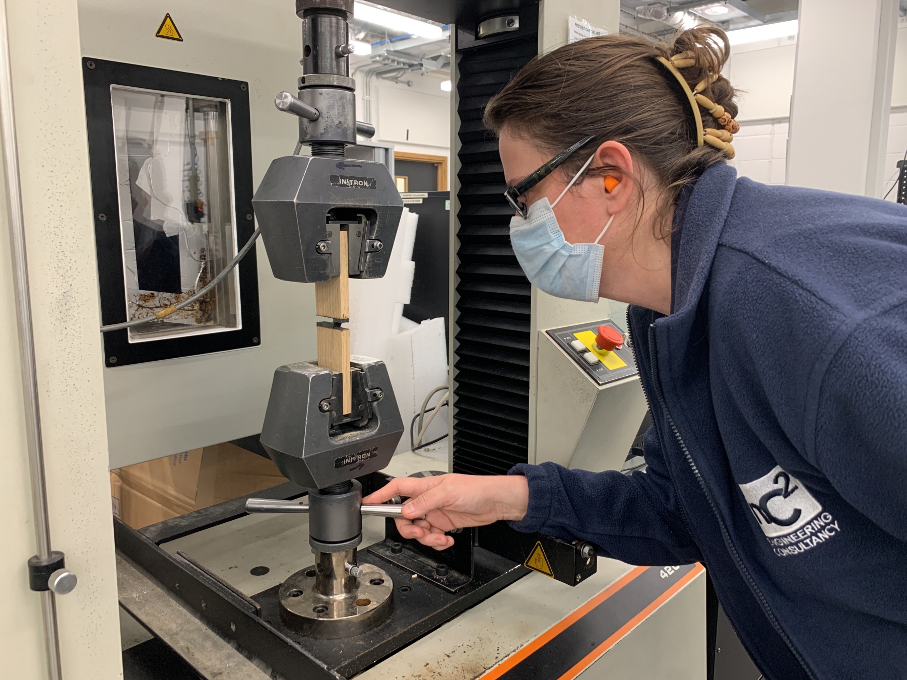 Dr Nicola Symonds performing a tensile pull test on sample_Credit_University of Southampton.jpg